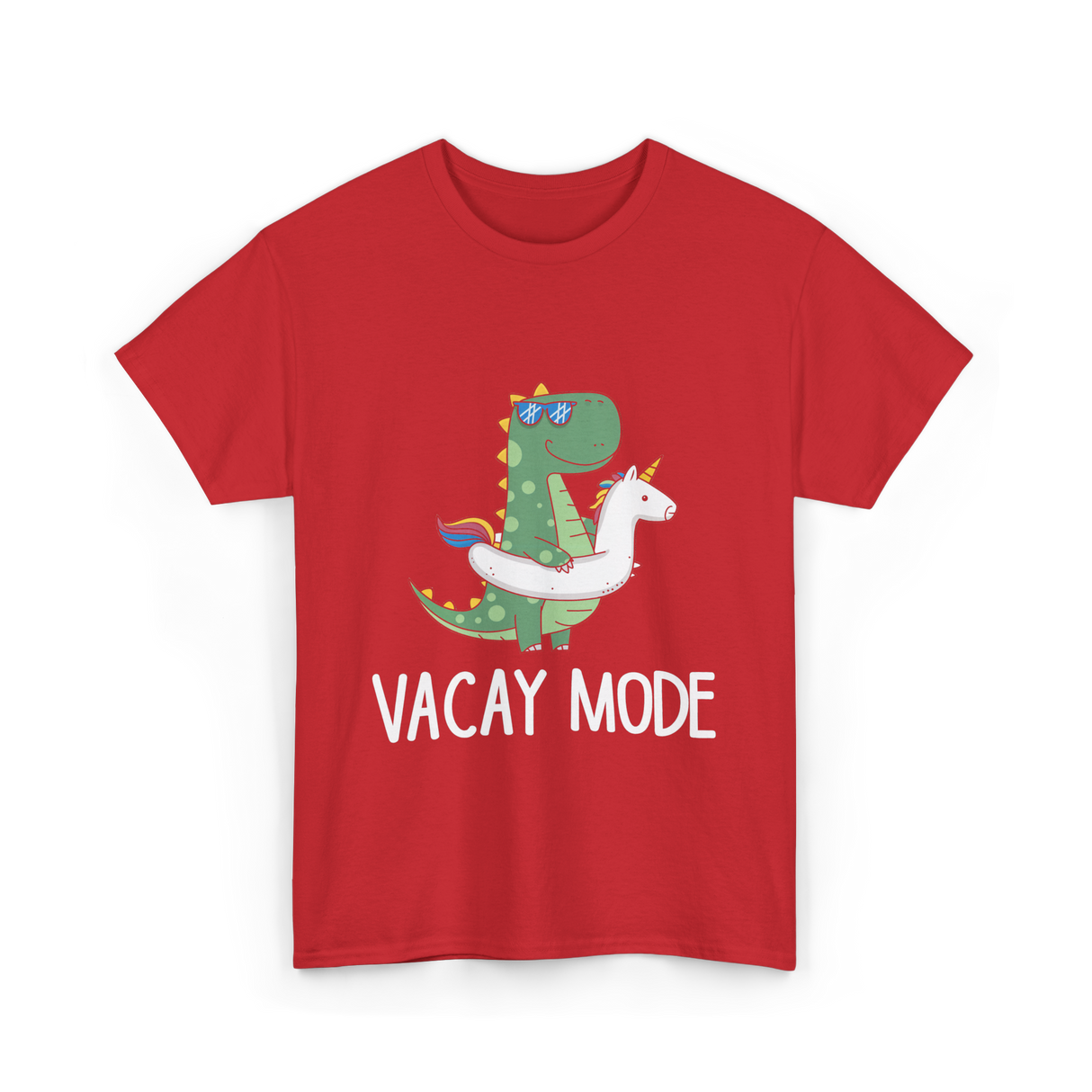 Vacay Mode Dinosaur Vacation T-Shirt - Red