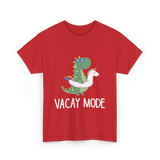 Vacay Mode Dinosaur Vacation T-Shirt - Red