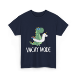 Vacay Mode Dinosaur Vacation T-Shirt - Navy