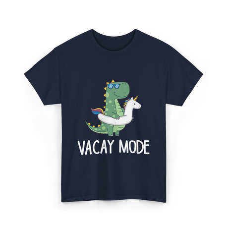 Vacay Mode Dinosaur Vacation T-Shirt - Navy