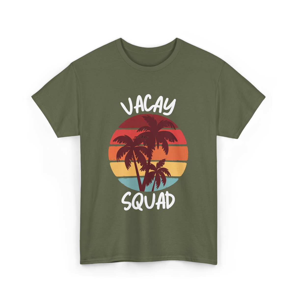 Vacay Squad Summer Travel T-Shirt - Military Green