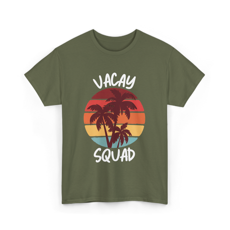 Vacay Squad Summer Travel T-Shirt - Military Green