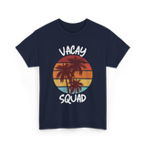 Vacay Squad Travel Palm Trees T-Shirt - Navy