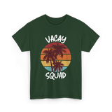 Vacay Squad Travel Palm Trees T-Shirt - Forest Green