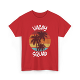 Vacay Squad Travel Palm Trees T-Shirt - Red