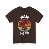 Vacay Squad Travel Palm Trees T-Shirt - Dark Chocolate