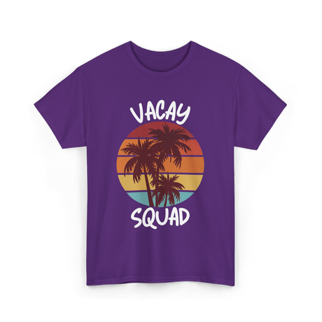 Vacay Squad Travel Palm Trees T-Shirt - Purple