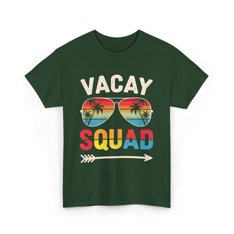 Vacay Squad Vacation Beach Travel T-Shirt - Forest Green