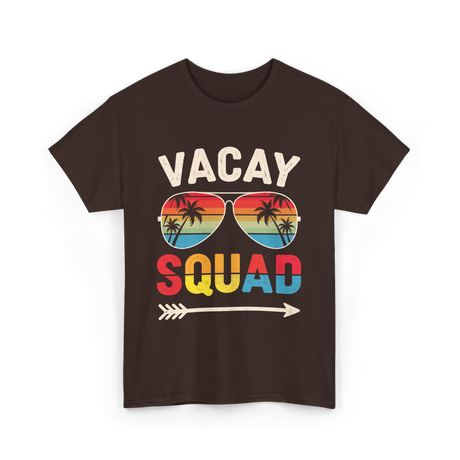 Vacay Squad Vacation Beach Travel T-Shirt - Dark Chocolate