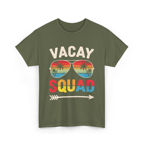 Vacay Squad Vacation Beach Travel T-Shirt - Military Green