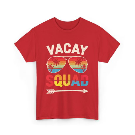 Vacay Squad Vacation Beach Travel T-Shirt - Red