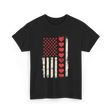 Valentine's Day Hearts Flag T-Shirt - Black