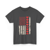 Valentine's Day Hearts Flag T-Shirt - Dark Heather