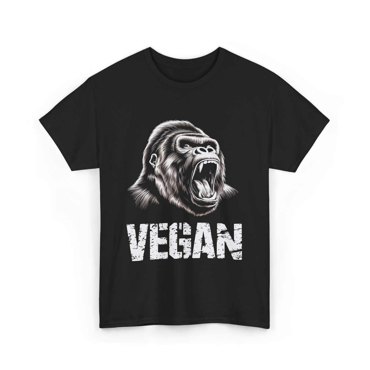 Vegan Gorilla Animal Veganism T-Shirt - Black