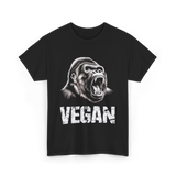 Vegan Gorilla Animal Veganism T-Shirt - Black