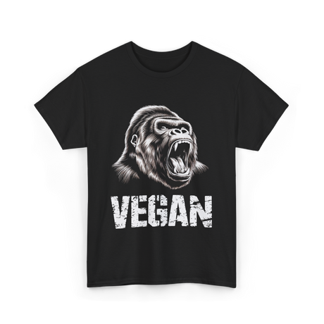 Vegan Gorilla Animal Veganism T-Shirt - Black