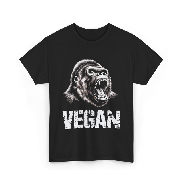 Vegan Gorilla Animal Veganism T-Shirt - Black