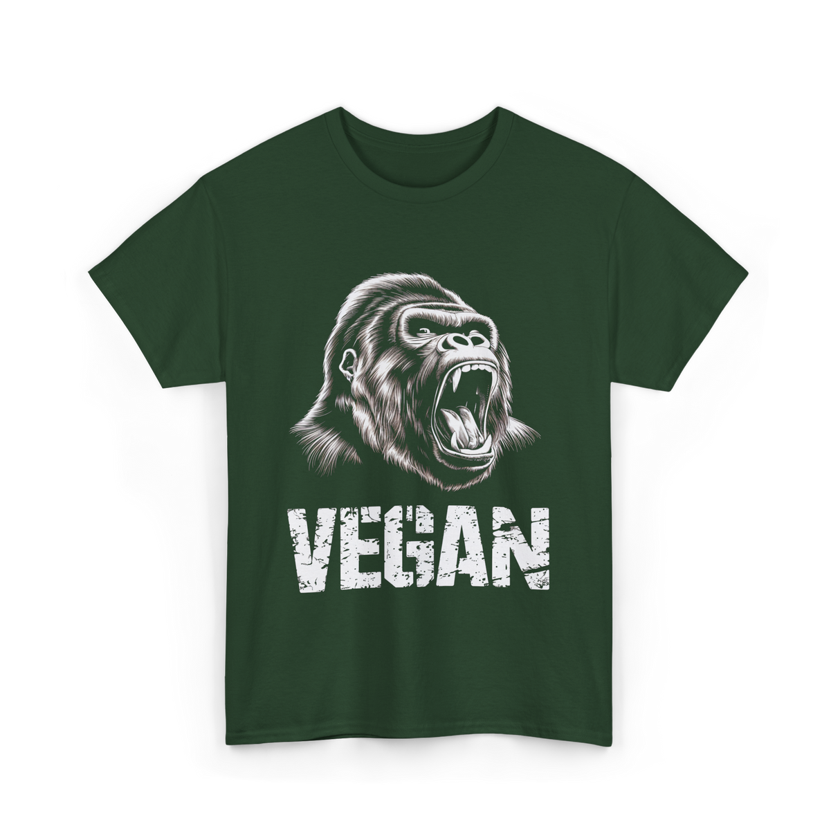 Vegan Gorilla Animal Veganism T-Shirt - Forest Green