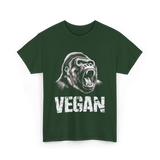 Vegan Gorilla Animal Veganism T-Shirt - Forest Green