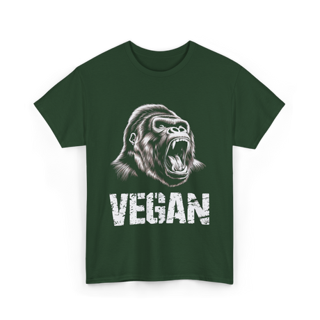 Vegan Gorilla Animal Veganism T-Shirt - Forest Green