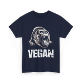 Vegan Gorilla Animal Veganism T-Shirt - Navy