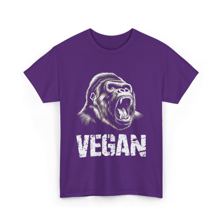 Vegan Gorilla Animal Veganism T-Shirt - Purple