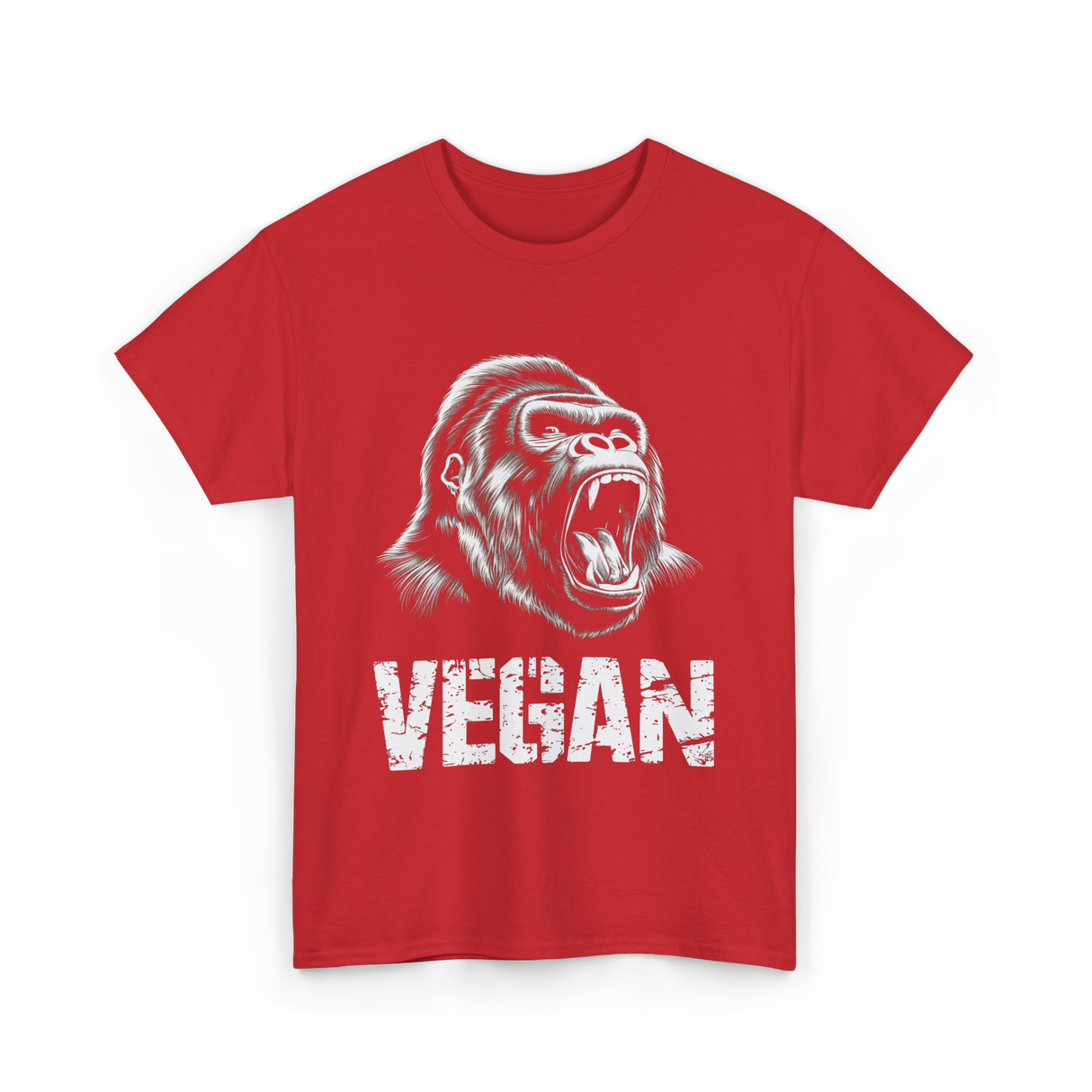 Vegan Gorilla Animal Veganism T-Shirt - Red