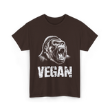 Vegan Gorilla Animal Veganism T-Shirt - Dark Chocolate