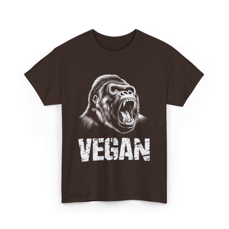 Vegan Gorilla Animal Veganism T-Shirt - Dark Chocolate