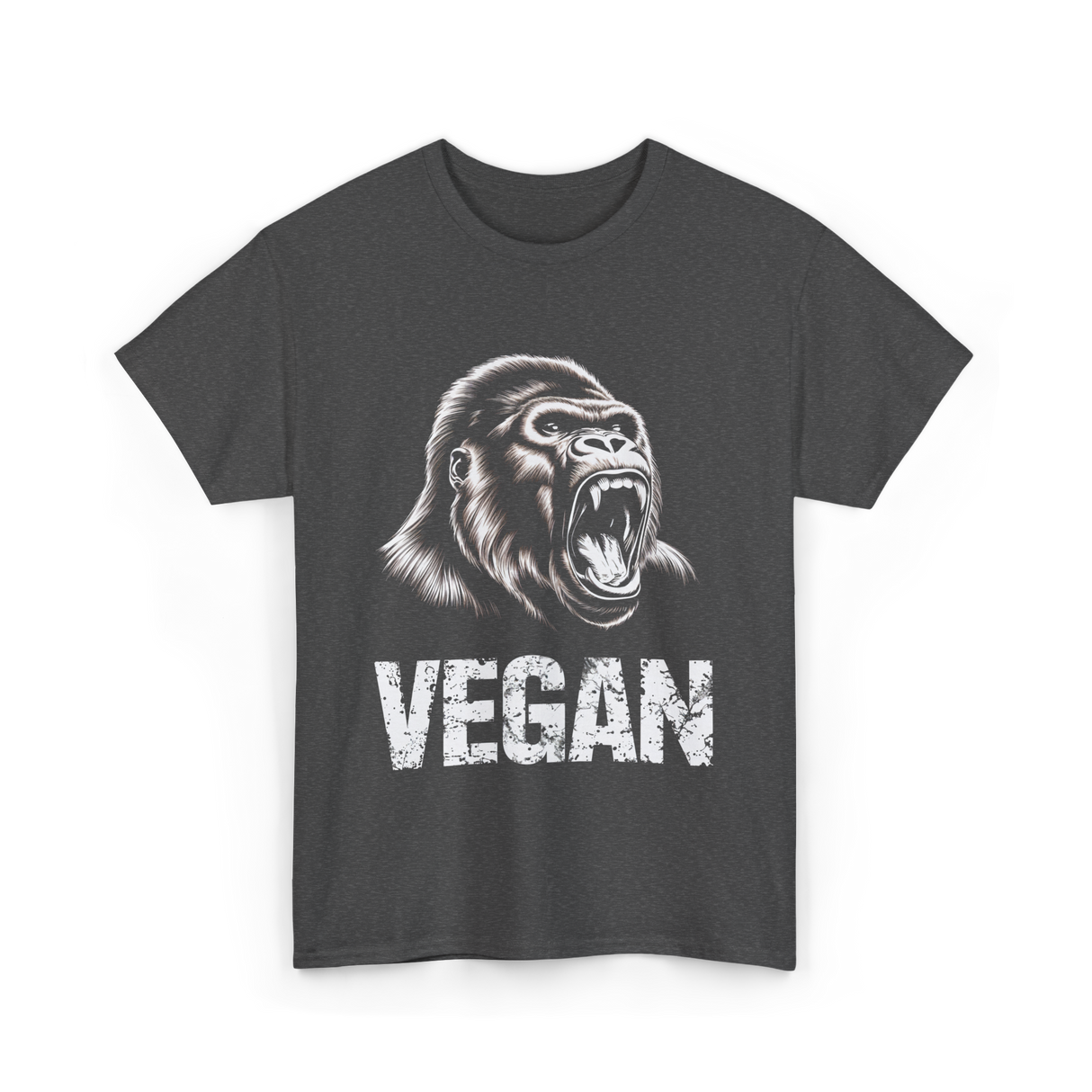 Vegan Gorilla Veganism T-Shirt - Dark Heather