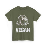 Vegan Gorilla Veganism T-Shirt - Military Green