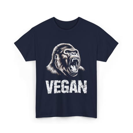 Vegan Gorilla Veganism T-Shirt - Navy