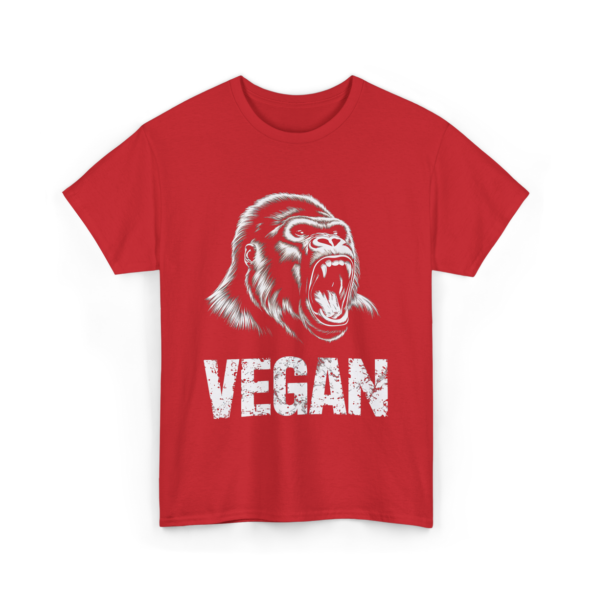 Vegan Gorilla Veganism T-Shirt - Red