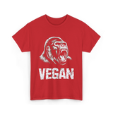 Vegan Gorilla Veganism T-Shirt - Red