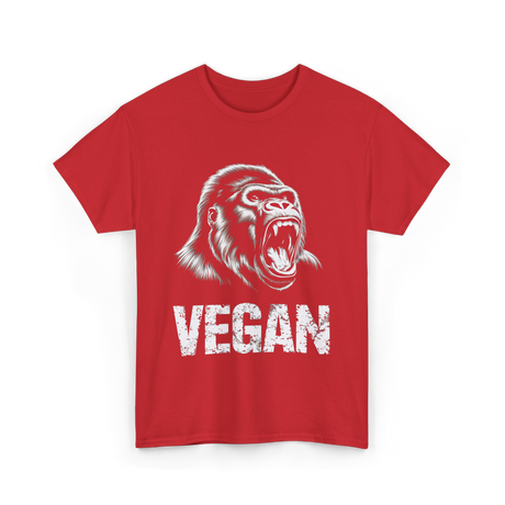 Vegan Gorilla Veganism T-Shirt - Red