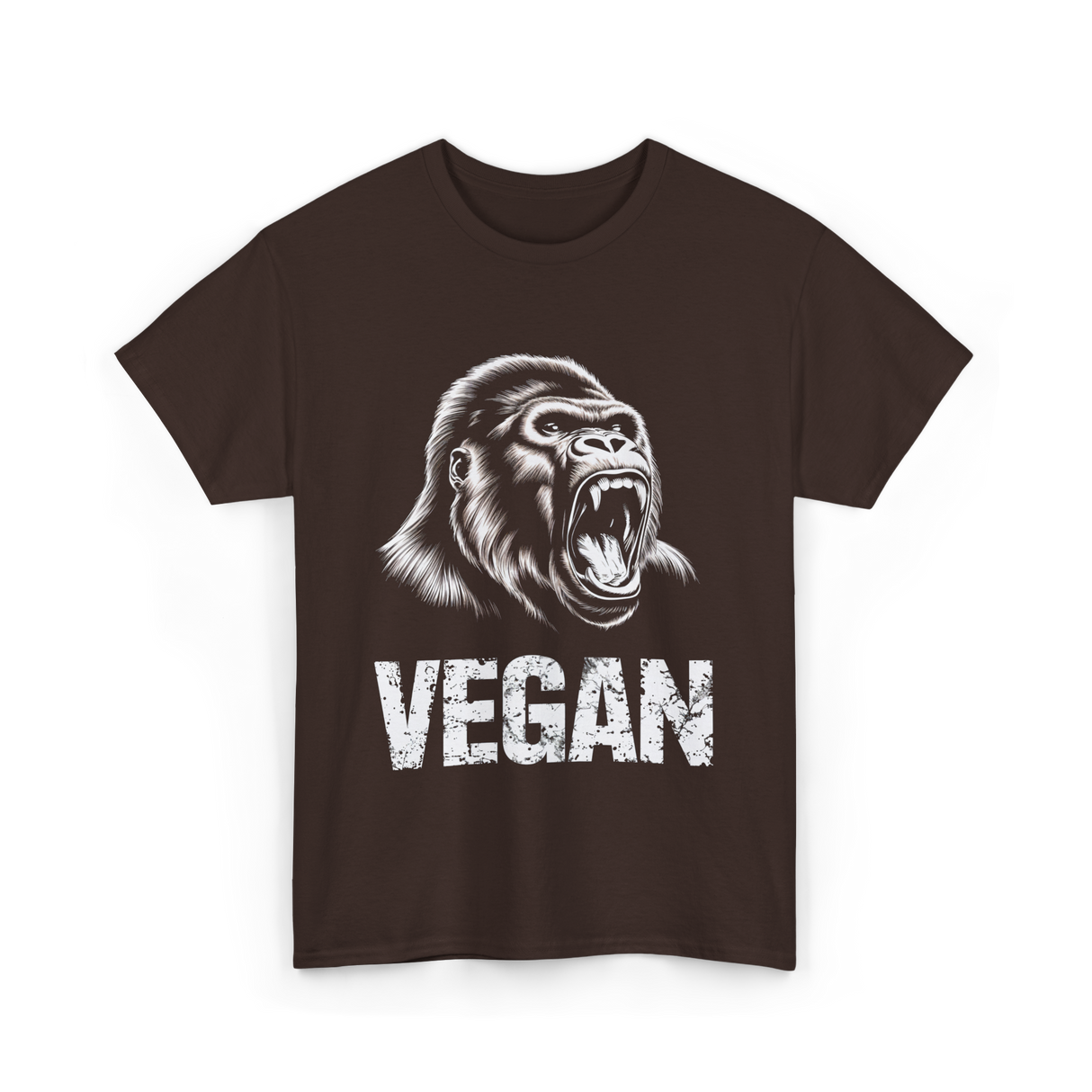 Vegan Gorilla Veganism T-Shirt - Dark Chocolate