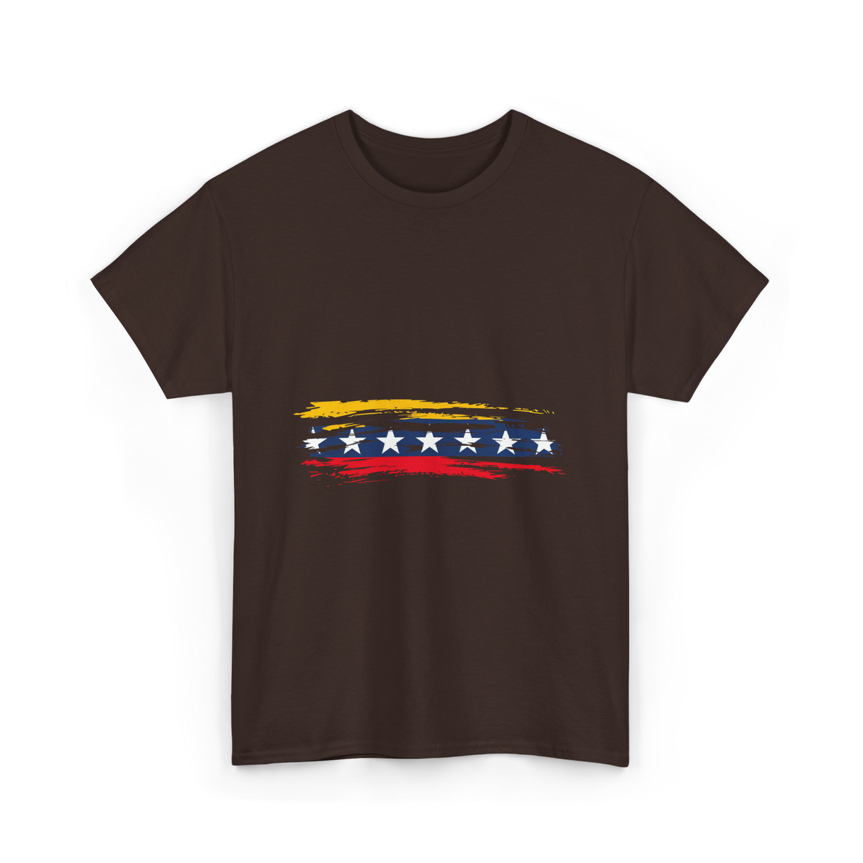 Venezuela 7 Big Stars Flag T-Shirt - Dark Chocolate