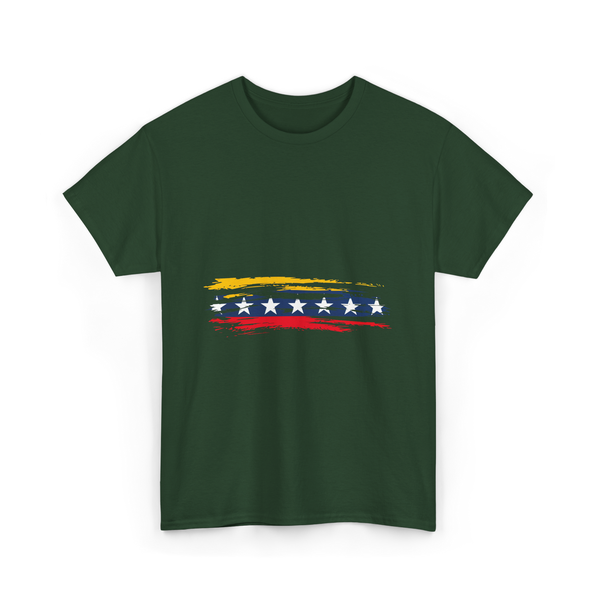 Venezuela 7 Big Stars Flag T-Shirt - Forest Green