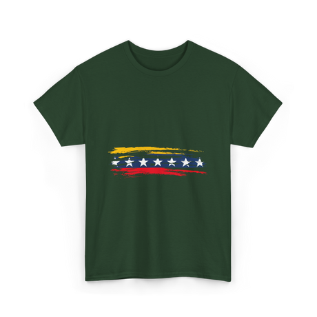 Venezuela 7 Big Stars Flag T-Shirt - Forest Green