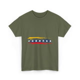 Venezuela 7 Big Stars Flag T-Shirt - Military Green