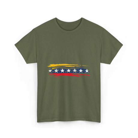 Venezuela 7 Big Stars Flag T-Shirt - Military Green