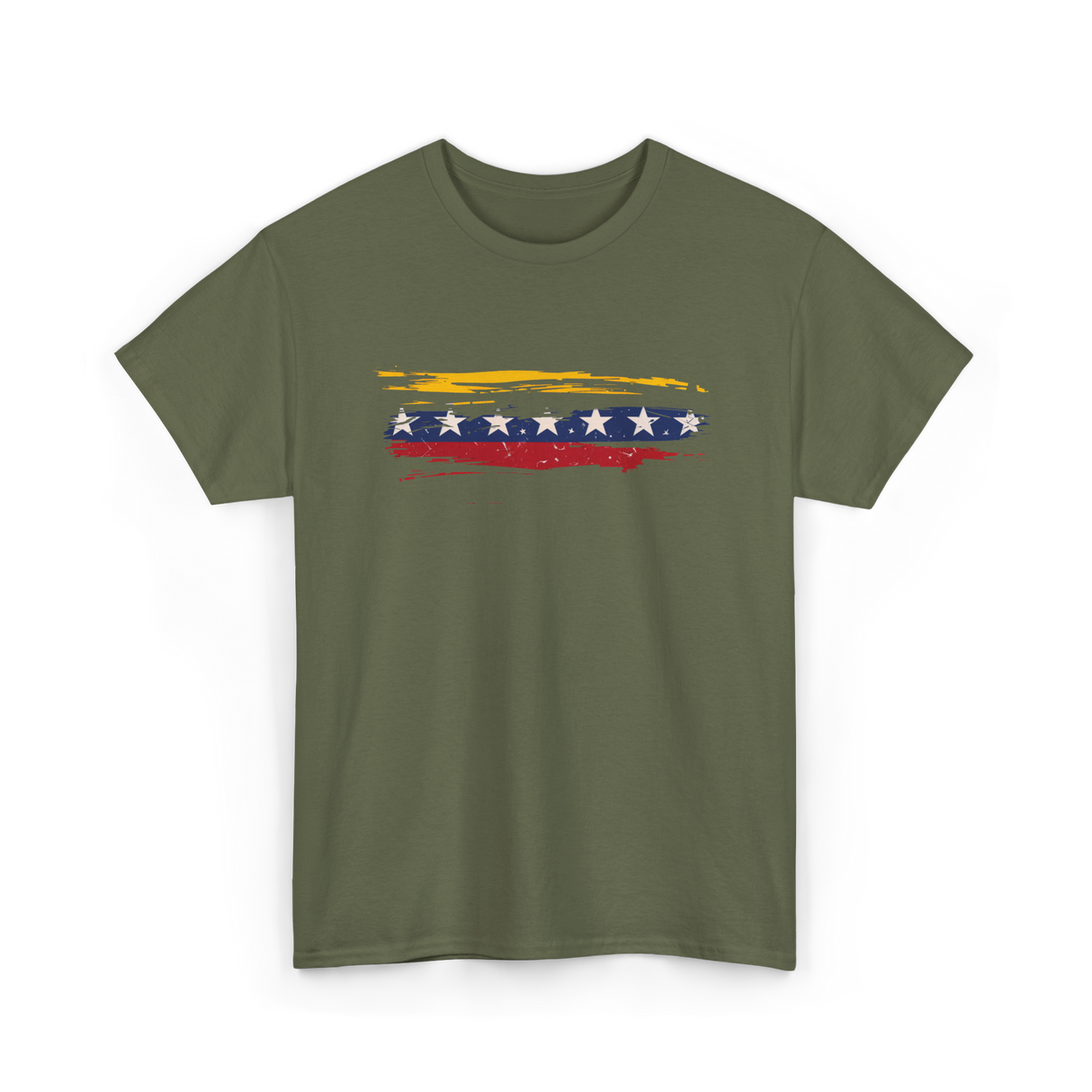 Venezuela Flag Seven Stars Art Pride T-Shirt - Military Green