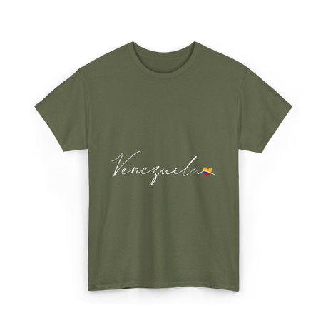 Venezuela Love Flag Pride Venezuelan T-Shirt - Military Green