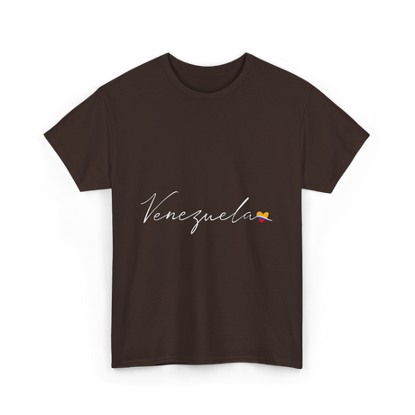 Venezuela Love Flag Pride Venezuelan T-Shirt - Dark Chocolate