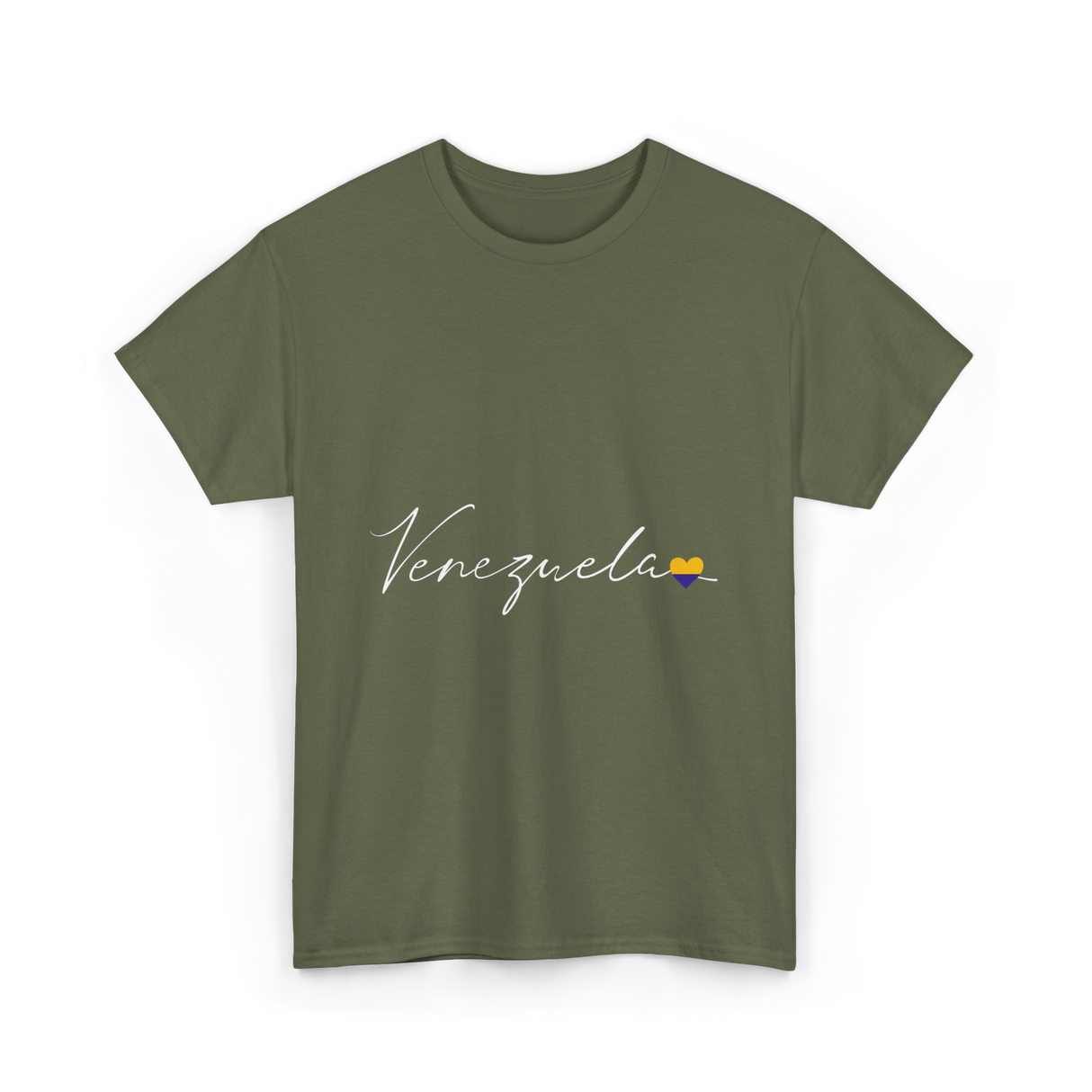 Venezuela Love Venezuelan Heart T-Shirt - Military Green