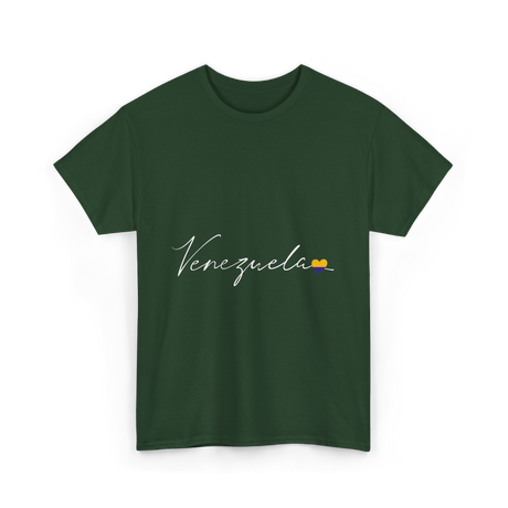 Venezuela Love Venezuelan Heart T-Shirt - Forest Green