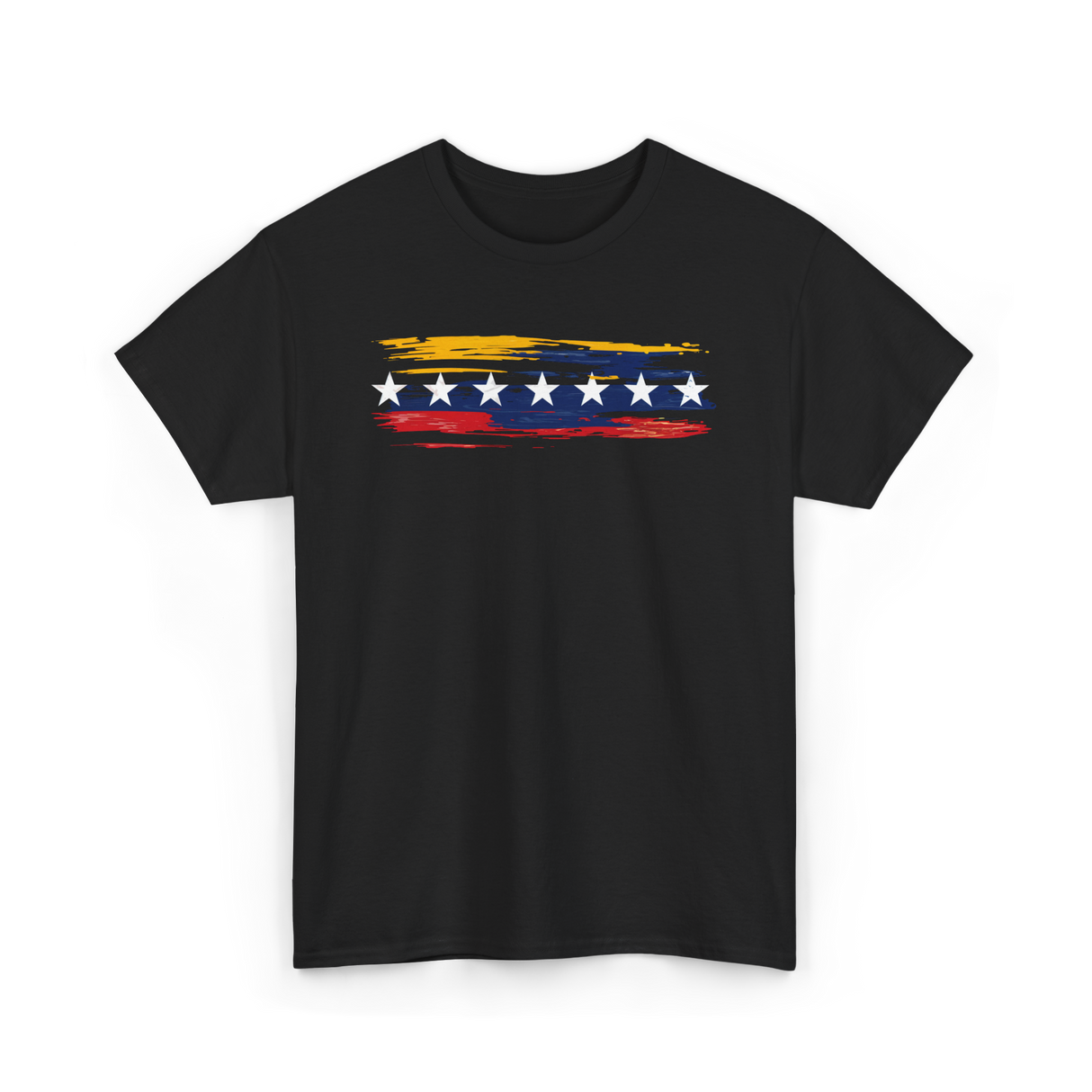 Venezuela Seven Stars Flag Art Patriotism T-Shirt - Black