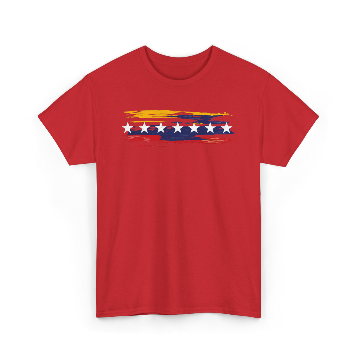 Venezuela Seven Stars Flag Art Patriotism T-Shirt - Red