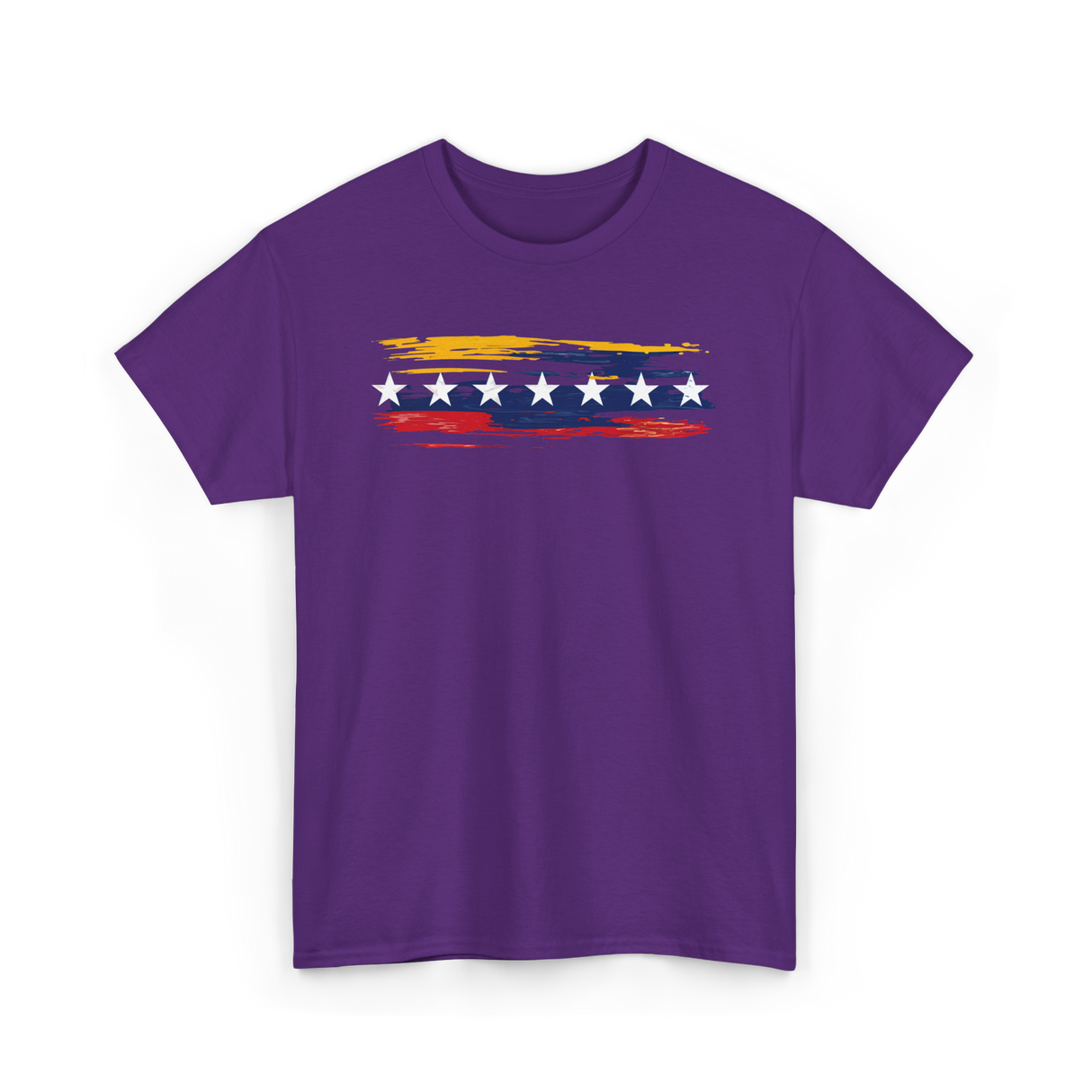 Venezuela Seven Stars Flag Art Patriotism T-Shirt - Purple