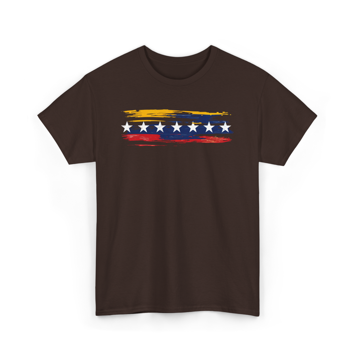 Venezuela Seven Stars Flag Art Patriotism T-Shirt - Dark Chocolate